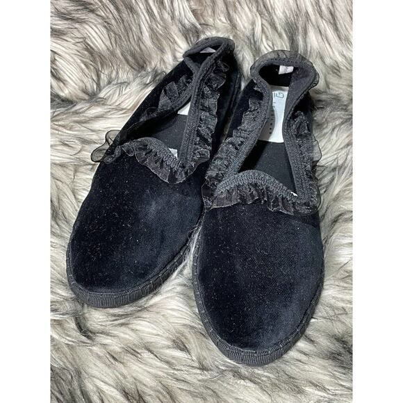 Teod'amar Made in Italy Black Velvet Slipper's / Loafer Women's Size 38 - Picture 1 of 3